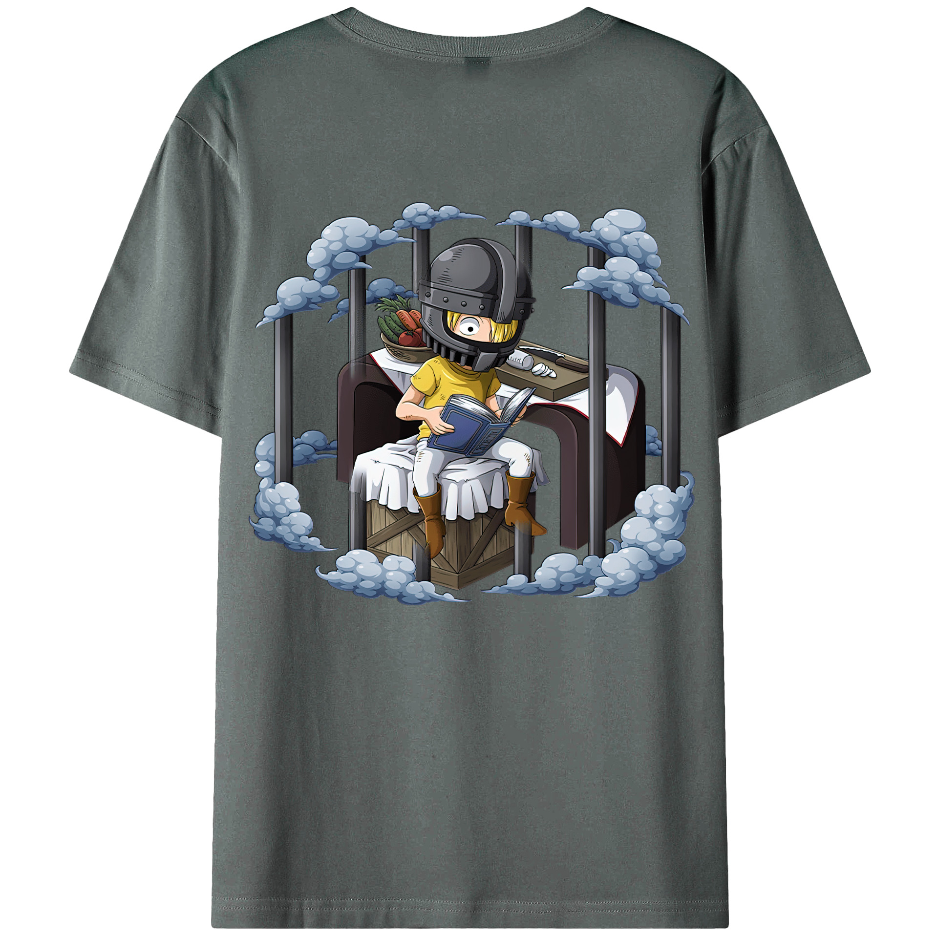 （画像用） ワンピース サンジ ONE PIECE Sanji 綿100％ メンズ半袖Tシャツ（バックプリント） 通気性